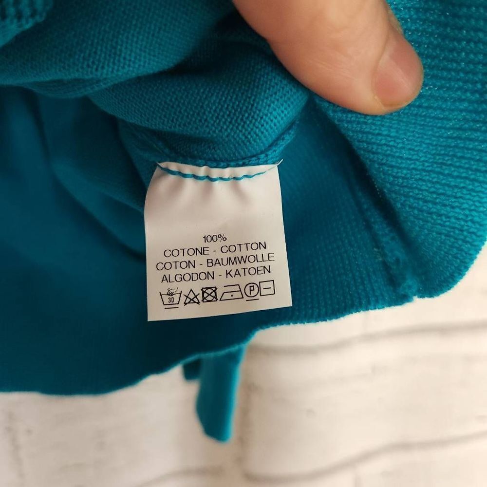 Daniele Fiesoli Crewneck Pullover Long Sleeve Cotton Sweater Blue Green Teal XL - Picture 11 of 11